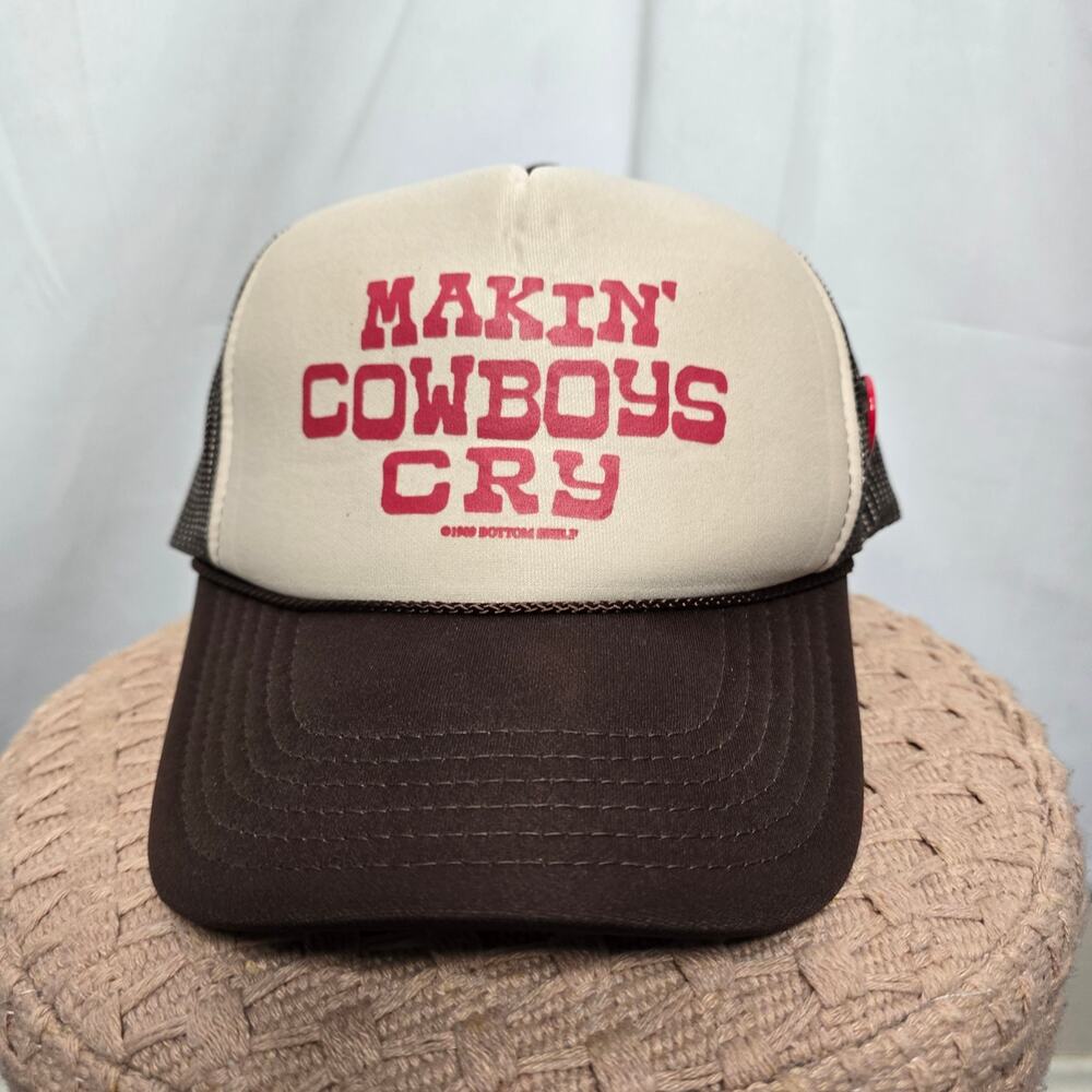 Bottom Shelf Otto "Makin Cowboys Cry" Brown Cream Trucker Baseball Hat